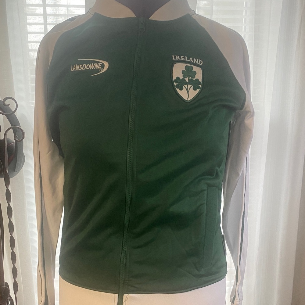 Ireland Rugby Jacket Green Ireland Shamrock Lansdowne Tracksuit Retro Size m